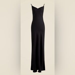 J Crew cowlback slip dress in satin Elegant Black Maxi